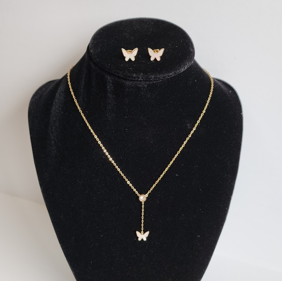 18K Gold Plated Necklace Earrings Set - Picture 3 of 13